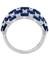 Effy Collection Diamond (5/8 ct. t.w.) & Blue Sapphire (3 ct. t.w.) Ring in 14k White Gold