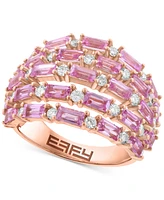Effy Collection Diamond (5/8 ct. t.w.) & Pink Sapphire (3-1/2 ct. t.w.) Ring in 14k Rose Gold