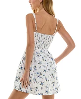 Trixxi Juniors' Square-Neck Corset Fit & Flare Dress