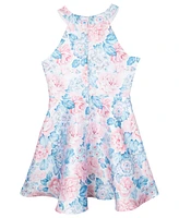 Rare Editions Big Girls Halter Floral Mikado Social Dress