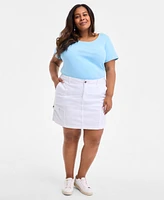 Style & Co Plus Zig Zag Mini Skirt, Exclusively at Macy's