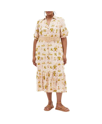 City Chic Plus Anna Tropics Dress