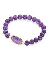 Bling Jewelry Stacking Stretch Bracelet with Natural Lapis Amethyst Agate & Turquoise 8MM