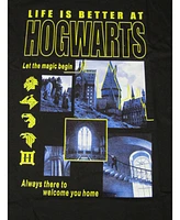 Harry Potter Hogwarts Castle Men's Black T-shirt-3XL