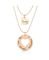 14K Gold Plated Double Heart Pendant Necklace