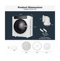 2.6 Cu.ft Compact Clothes Dryer with Touch Panel and 2 Modes