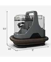 600W Upholstery Cleaner Machine with 15Kpa Powerful Suction and Versatile Attachments-Gray