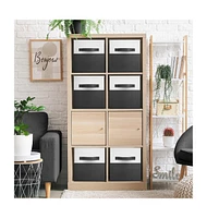 Sorbus 6 Pack 11" Two Tone Foldable Storage Cubes with Handles - Perfect for clothes, toys, books, linens