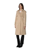 Soia & Kyo Womens Fabiola Relaxed-Fit Double-Breated Trench Coat With Adjustable Waist