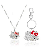 Hello Kitty Crystal Necklace & Keychain Gift Set