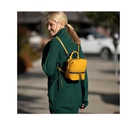 Susu The Ashley Yellow Leather Backpack Purse