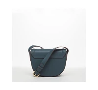 Susu The Sarah Blue Leather Crossbody Bag