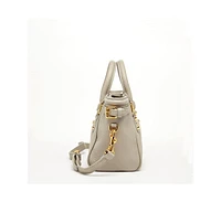 Susu The Emma Leather Satchel Bag Grayish Beige