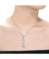 White Gold Plated "You are Strong & Beautiful" Pendant Necklace