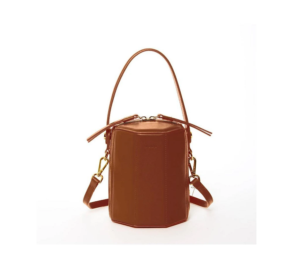 Susu The Harper Amber Brown Leather Bucket Bag