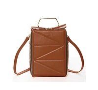 Susu Brown Leather Backpack Purse for Women Unique Convertible Crossbody Bag