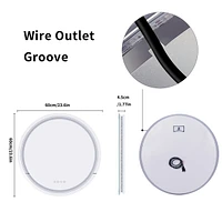 Luvodi 23.6" Round Rgb Backlit Led Bathroom Mirror Dimmable Vanity Mirror with Lights