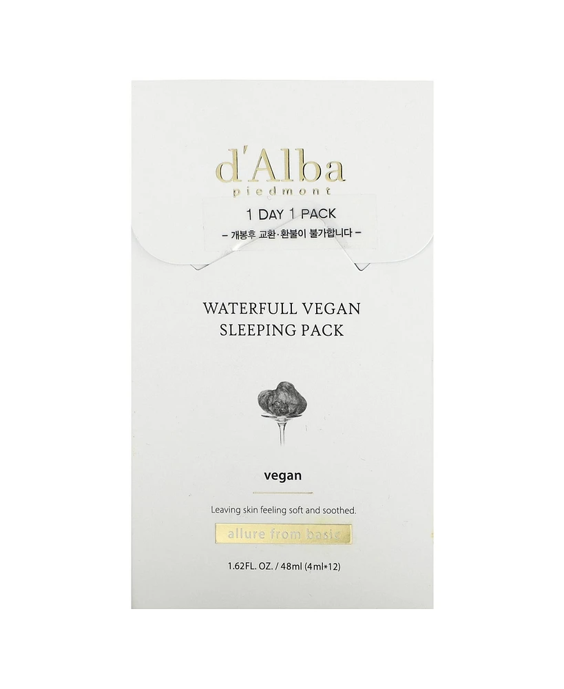 d'Alba Waterfull Nutrition Sleeping Pack 12 Packs