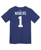 Nike Preschool Malik Nabers Royal New York Giants Name Number T-Shirt