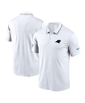 Nike Men's White Carolina Panthers Sideline Victory Performance Polo Shirt