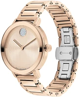 Movado Women's Bold Evolution 2.0 Swiss Quartz Ionic Plated Light Rose Gold Steel Watch, 34mm