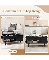 Lift-Top Coffee Table with Storage and Hidden Compartment Stylish Functional Furniture for Living Room