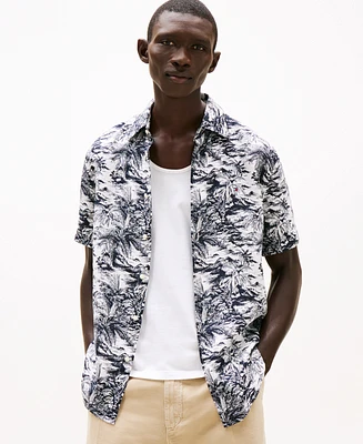 Tommy Hilfiger Men's Regular-Fit Island Print Linen Shirt