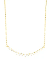 Adornia Adjustable Cultivated Pearl Curved Bar Necklace