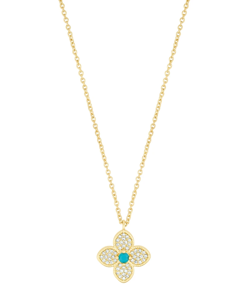 Adornia Adjustable Turquoise Flower Necklace