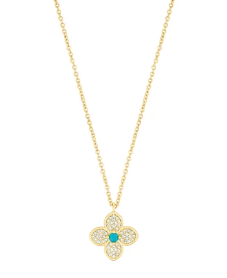 Adornia Adjustable Turquoise Flower Necklace