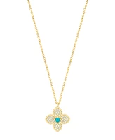 Adornia Adjustable Turquoise Flower Necklace