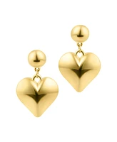 Adornia Gold Puffy Heart Drop Earrings