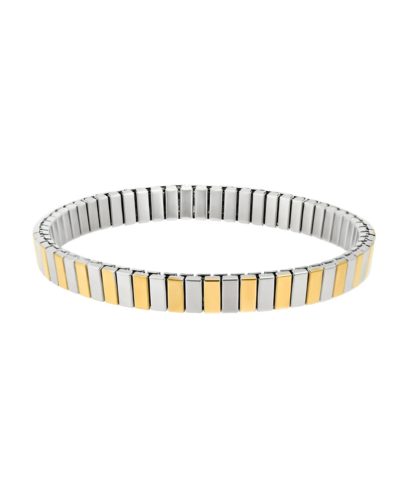 Adornia Tarnish Resistant Two-Tone Stretch Bar Bracelet