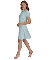 Tommy Hilfiger Women's Round-Neck Short-Sleeve Dress