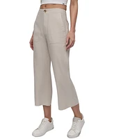 Dkny Jeans Women's Cropped Wide-Leg Linen Pants