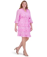 Eliza J Plus Tiered Fit & Flare Dress