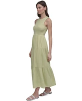 Dkny Jeans Women's Cotton Gauze Smocked-Bodice Maxi Dress