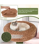 Gymax 60'' Cat Tree for Indoor Cats Cute Cat Tower w/ Sisal Scratching Posts & Rope