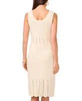 Vince Camuto Women's Pointelle-Knit Sleeveless Midi Dress