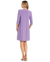 R & M Richards Petite 2-Pc. Jacket Printed Dress Set
