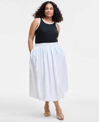 On 34th Trendy Plus Bubble-Hem Midi Skirt, Exclusively at Macy's