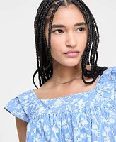 Liverpool Los Angeles Women's Cotton Square-Neck Blouse