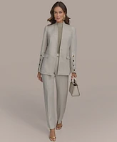 Donna Karan New York Women's Linen-Blend Button-Sleeve Blazer