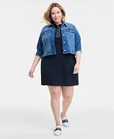 Tommy Hilfiger Plus 3/4-Sleeve Denim Jacket