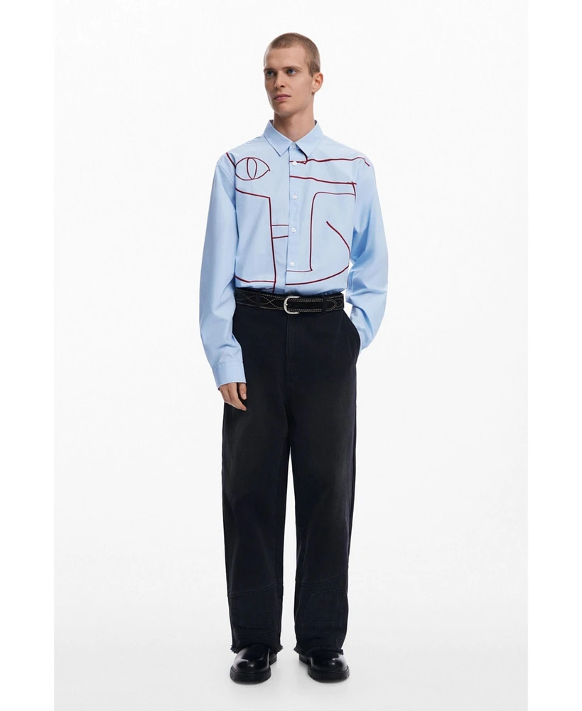 Desigual Men's Upcycling jeans with frayed hem