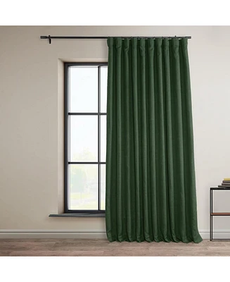 Half Price Drapes Key Green Extra Wide Textured Faux Linen Room Darkening Curtain