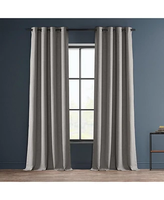 Half Price Drapes Clay Grommet Textured Faux Linen Room Darkening Curtain