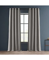 Half Price Drapes Clay Grommet Textured Faux Linen Room Darkening Curtain