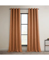 Half Price Drapes Desert Orange Grommet Textured Faux Linen Room Darkening Curtain
