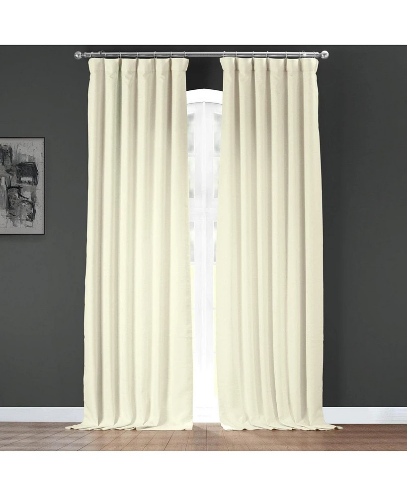 Half Price Drapes Gravity Ivory Italian Faux Linen Room Darkening Curtain